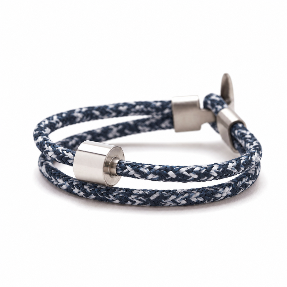 Jeans Kordel Armband aus Edelstahl