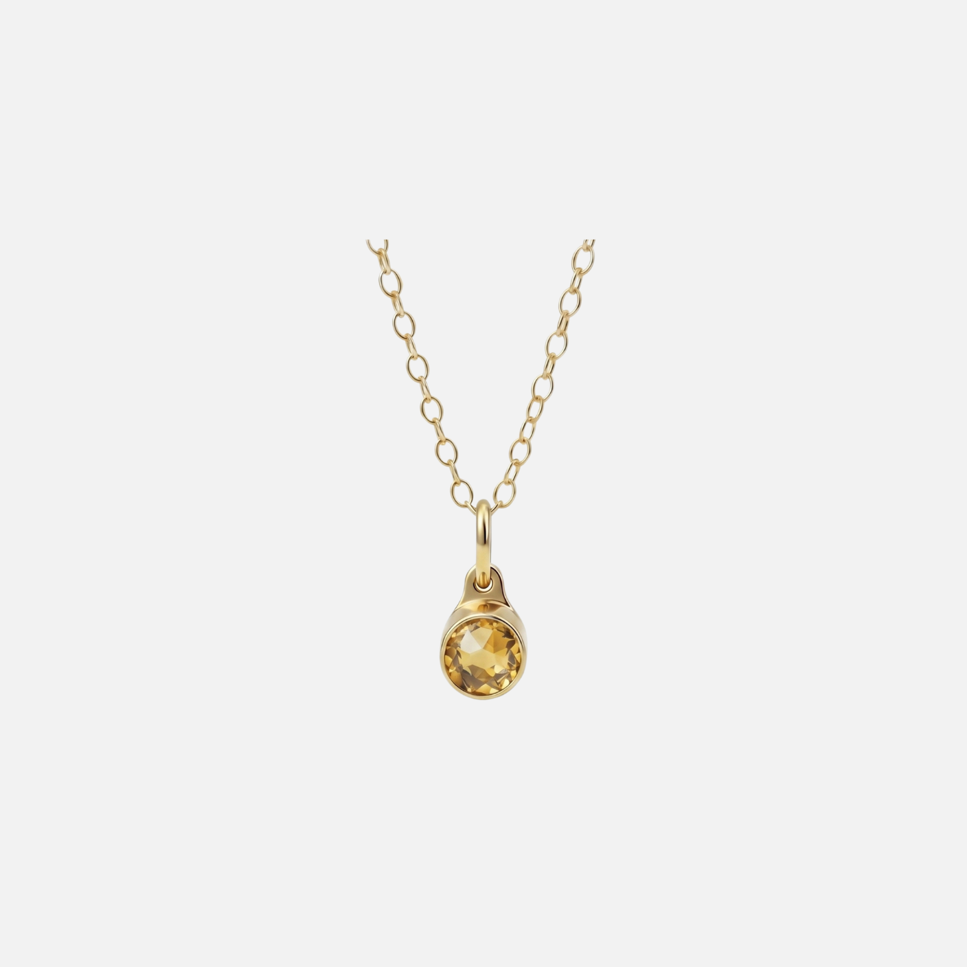 November Citrine Pendant – gold plated