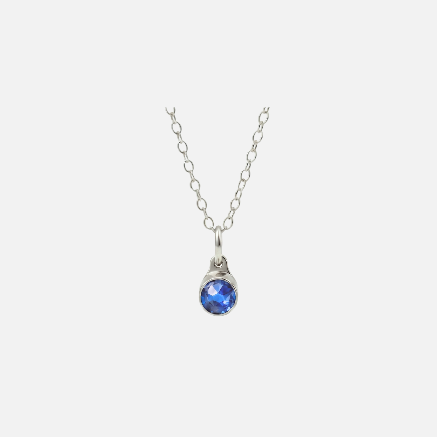 September Saffier Pendant in edelstaal