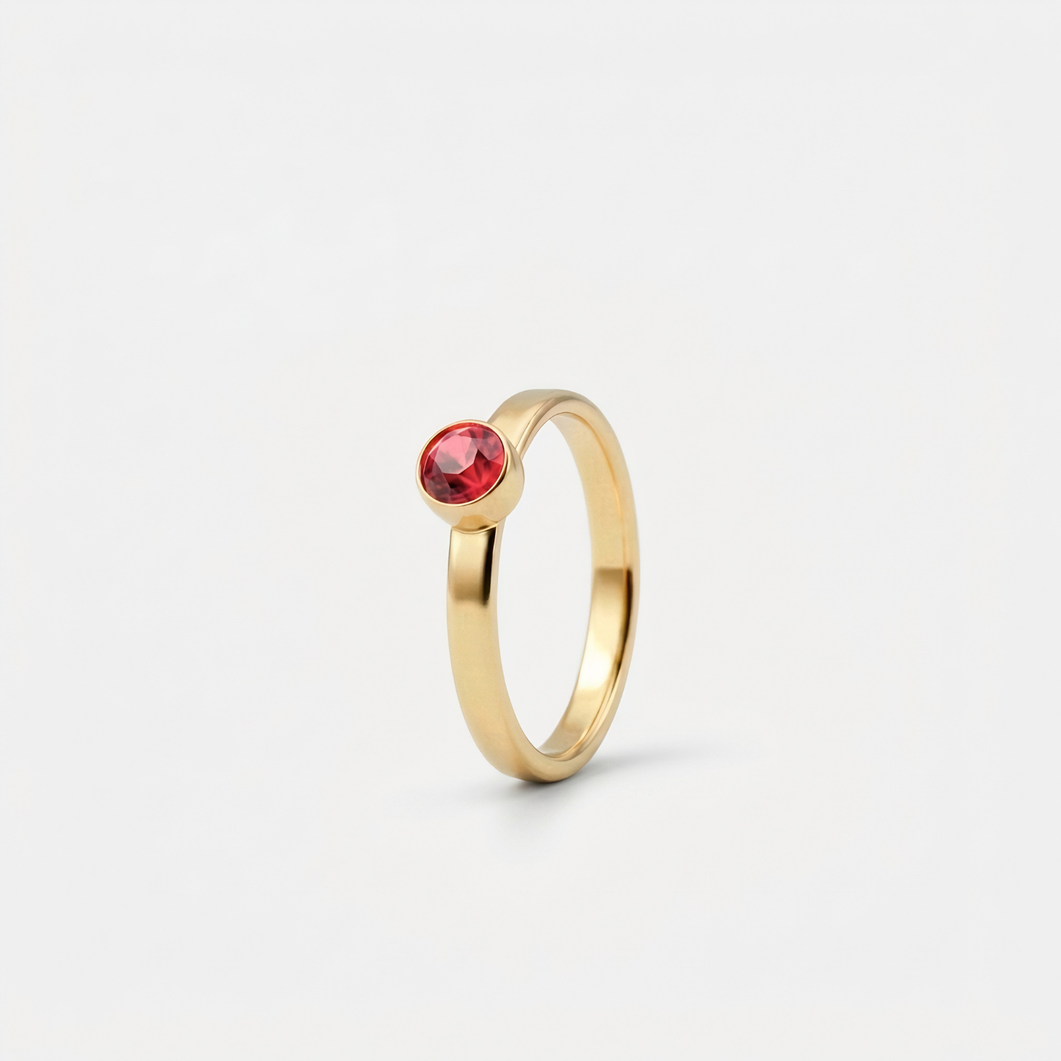 July Ruby Ring Gold Plated