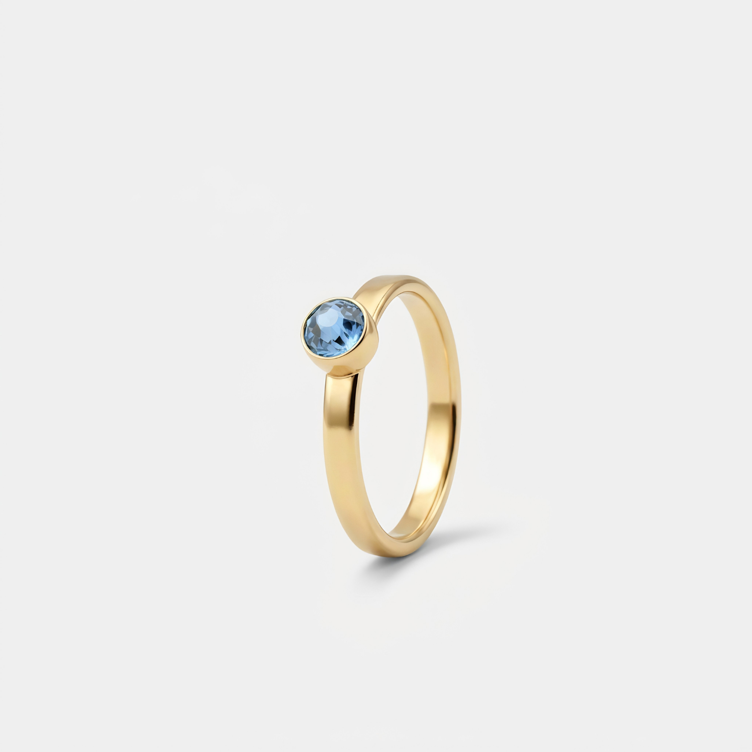 March Aquamarine Ring Gold Plated