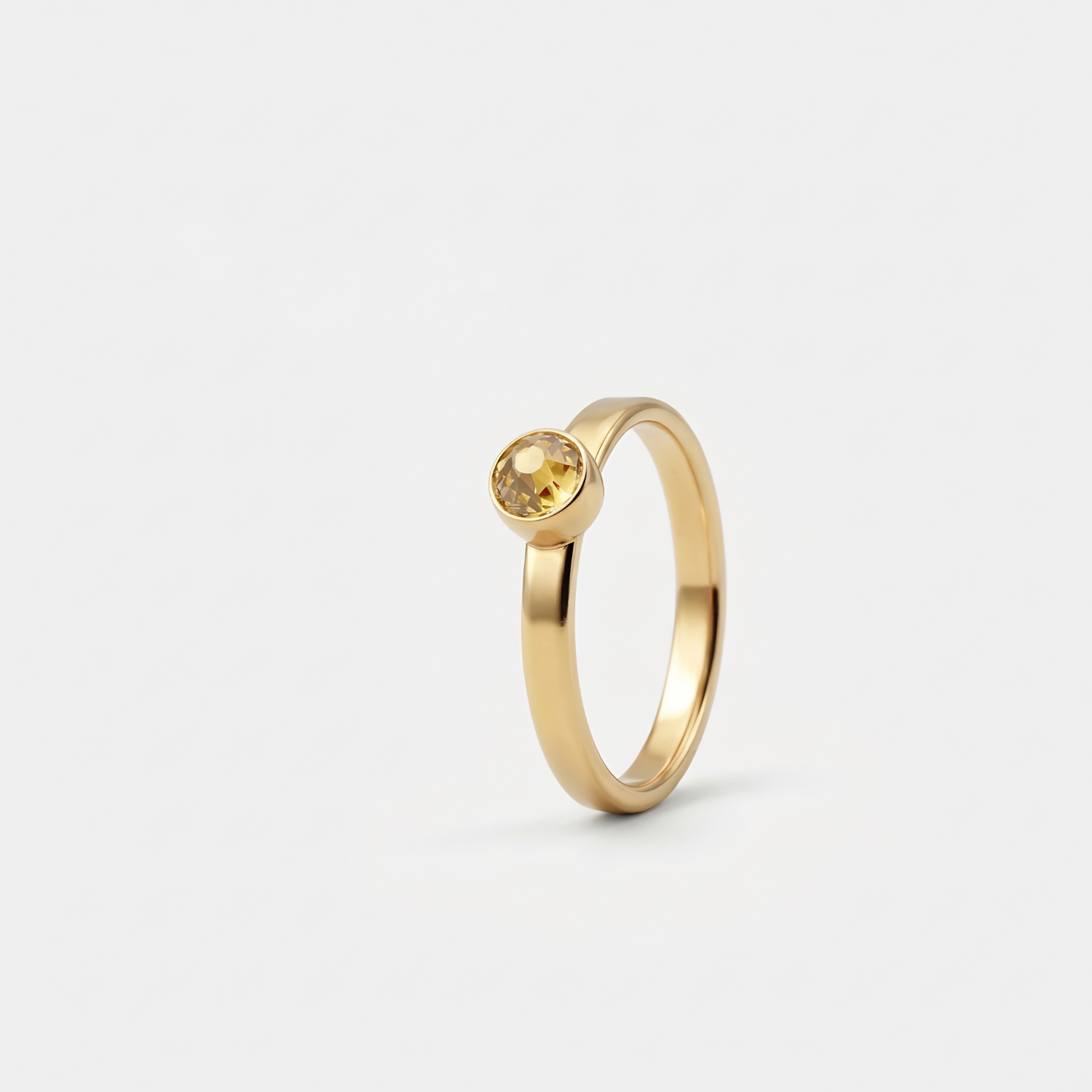 Bague Citrine de novembre plaqué or