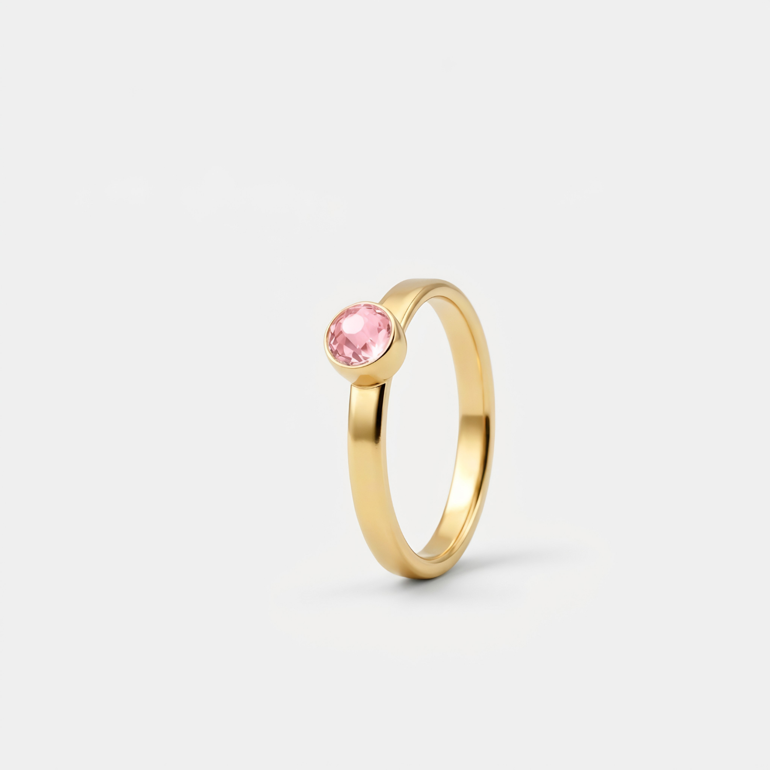 October Pink Tourmaline Ring – Gold Plated
