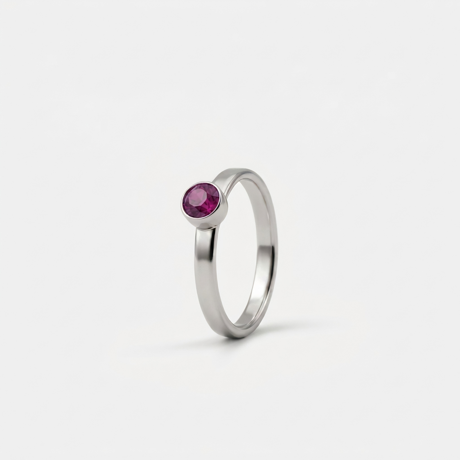 Februar Amethyst Ring aus Edelstahl