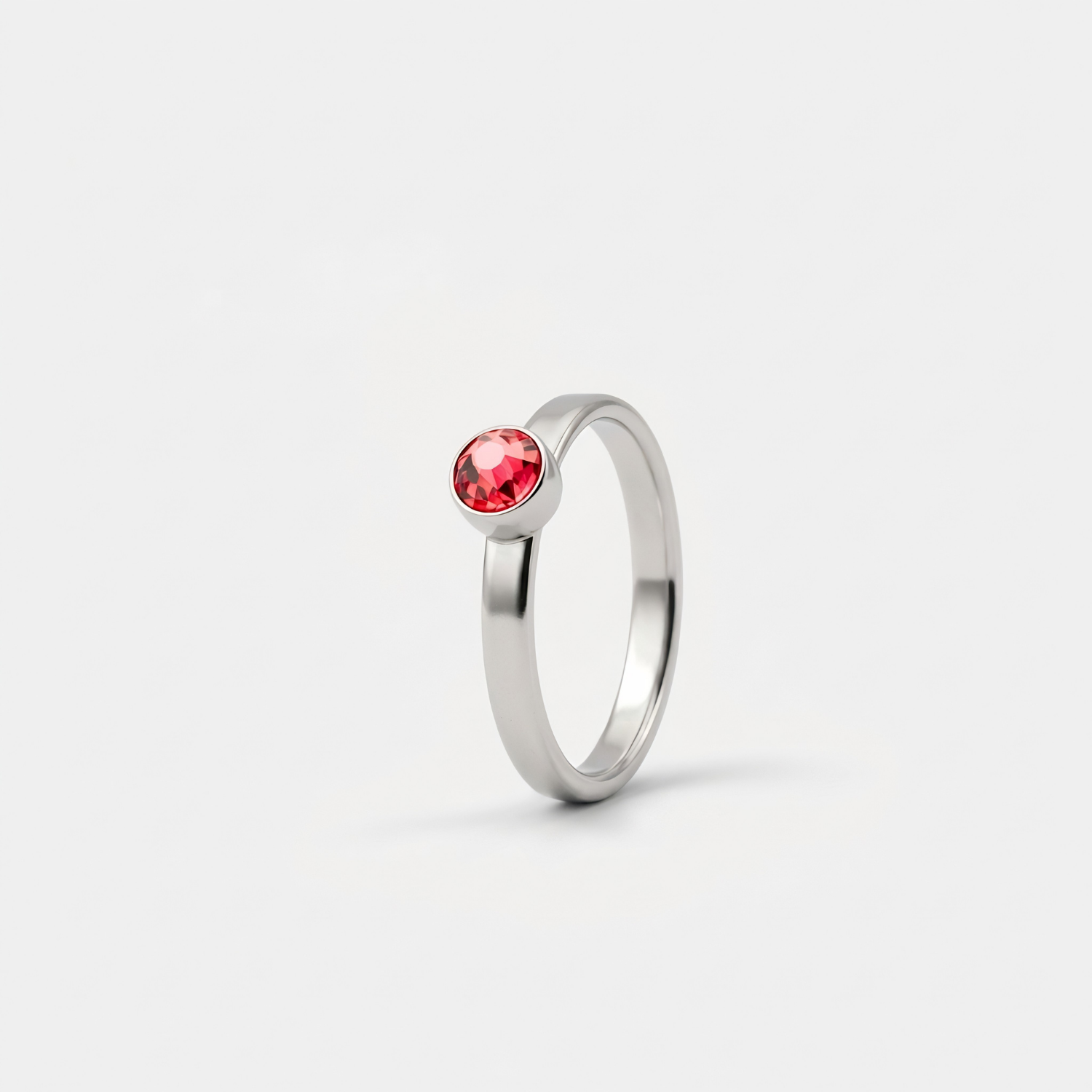 July Ruby Ring in Stainless Steel