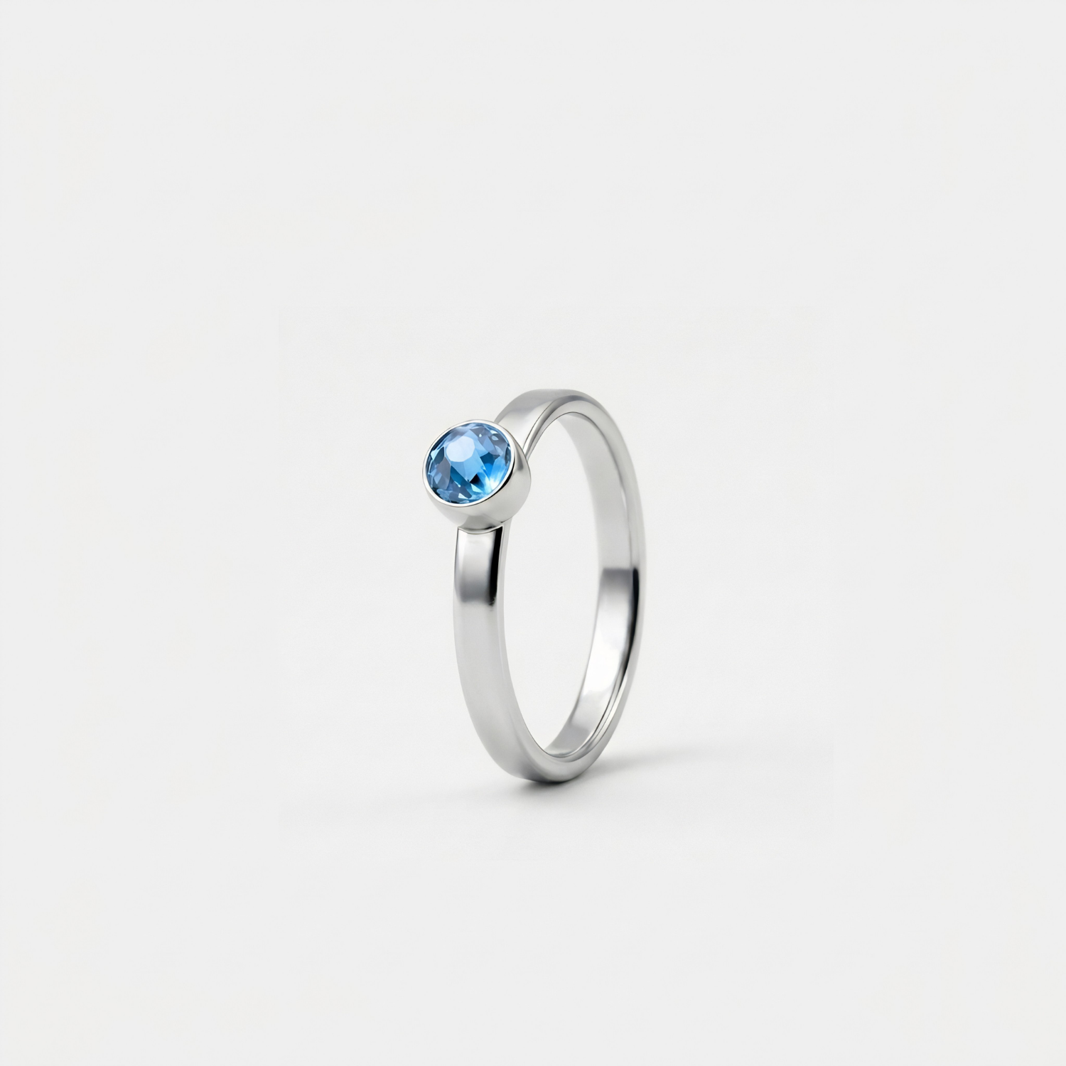 March Aquamarine Ring in Stainless Steel