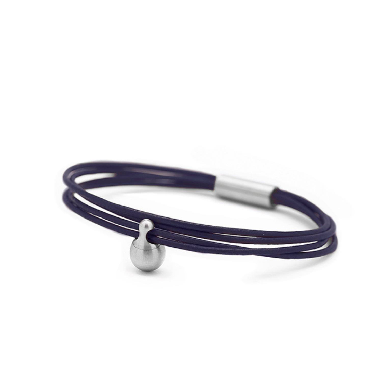 Marineblauwe Charm Armband in edelstaal