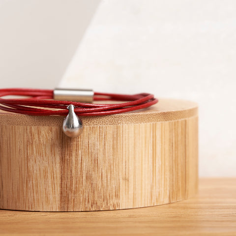 Rode Charm Armband in edelstaal