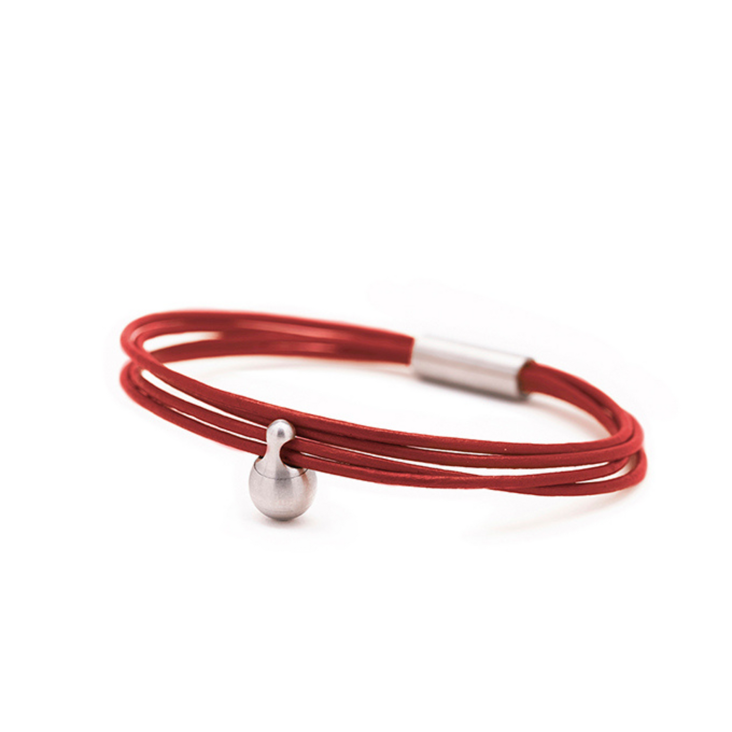 Rode Charm Armband in edelstaal