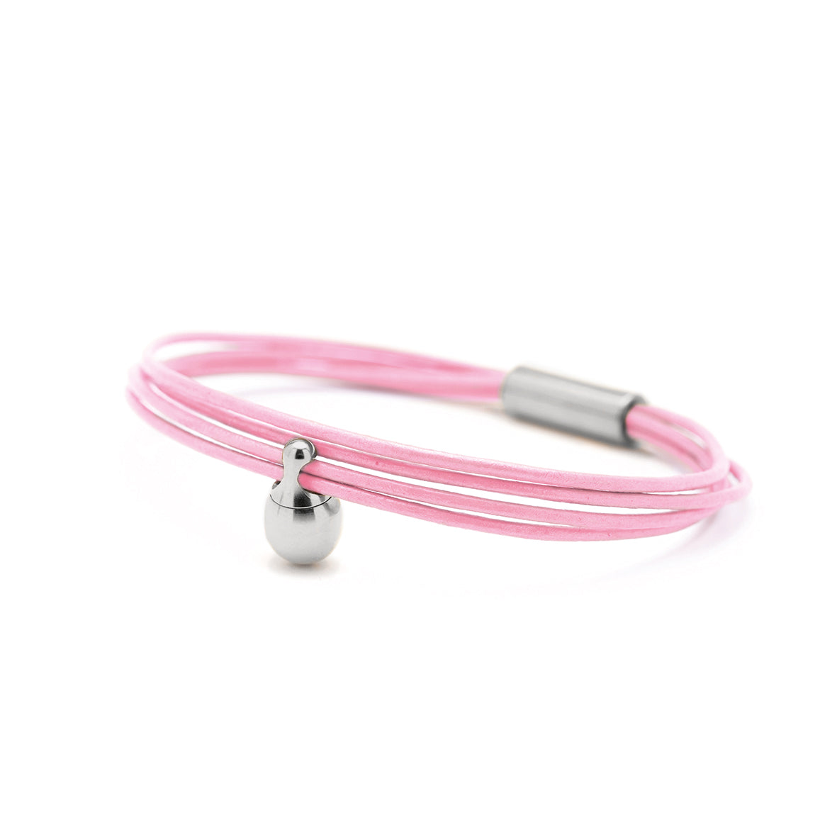 Rosa Charm-Armband aus Stahl