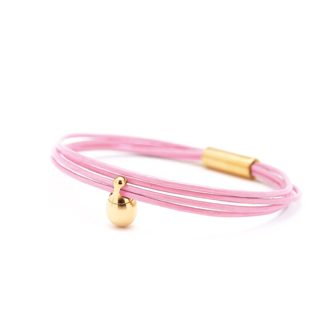 Rosafarbenes Charm-Armband vergoldet