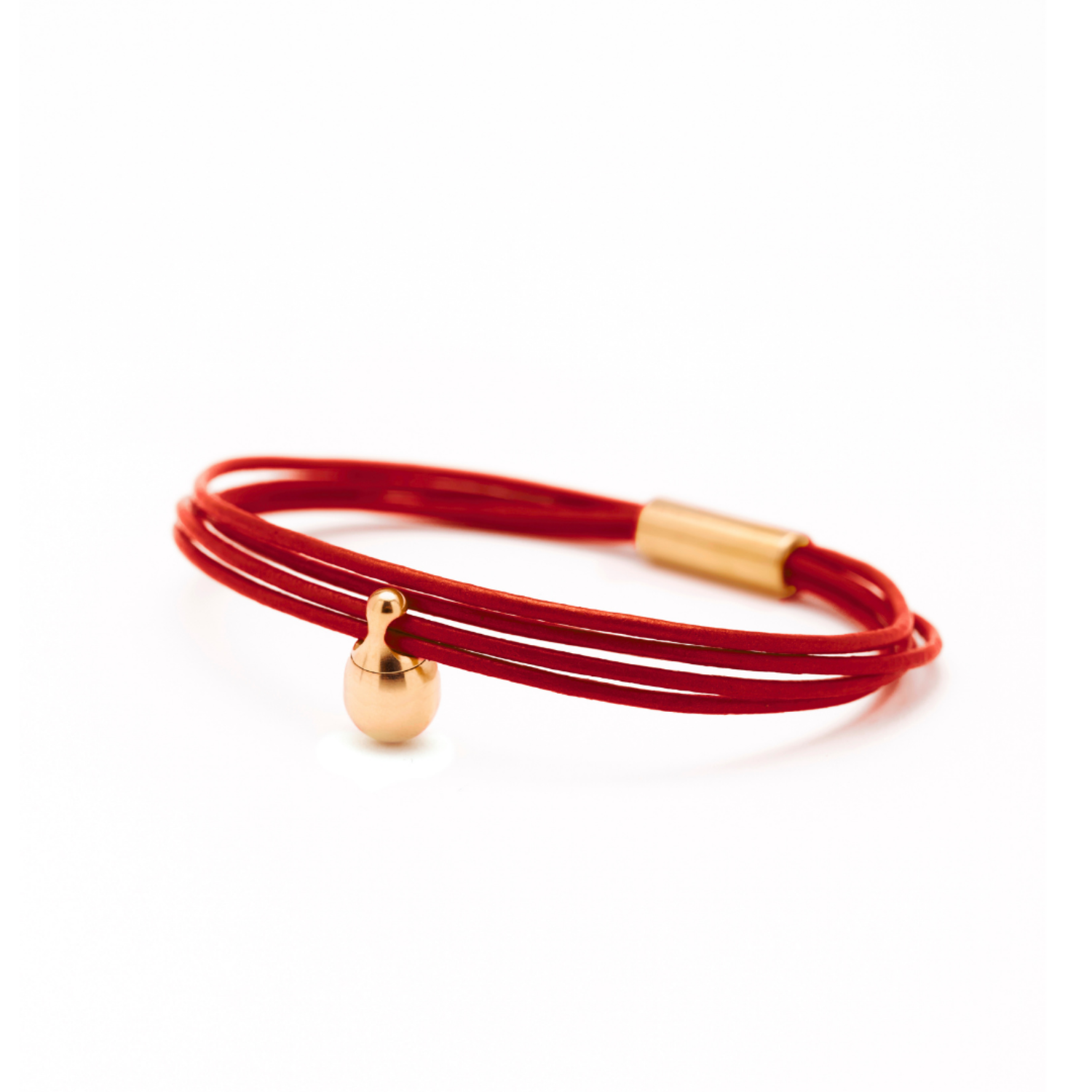 Rode Charm Armband verguld