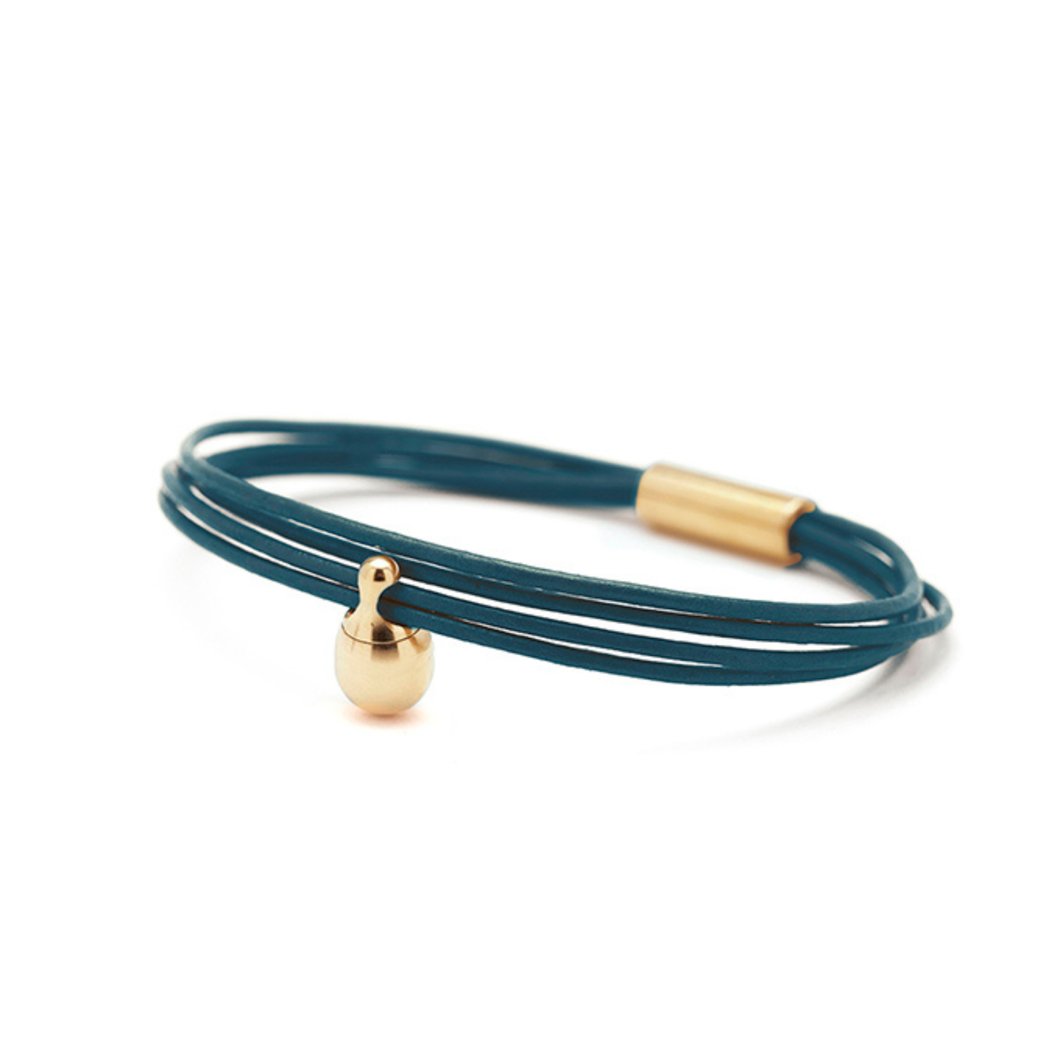 Petrol Charm Armband verguld