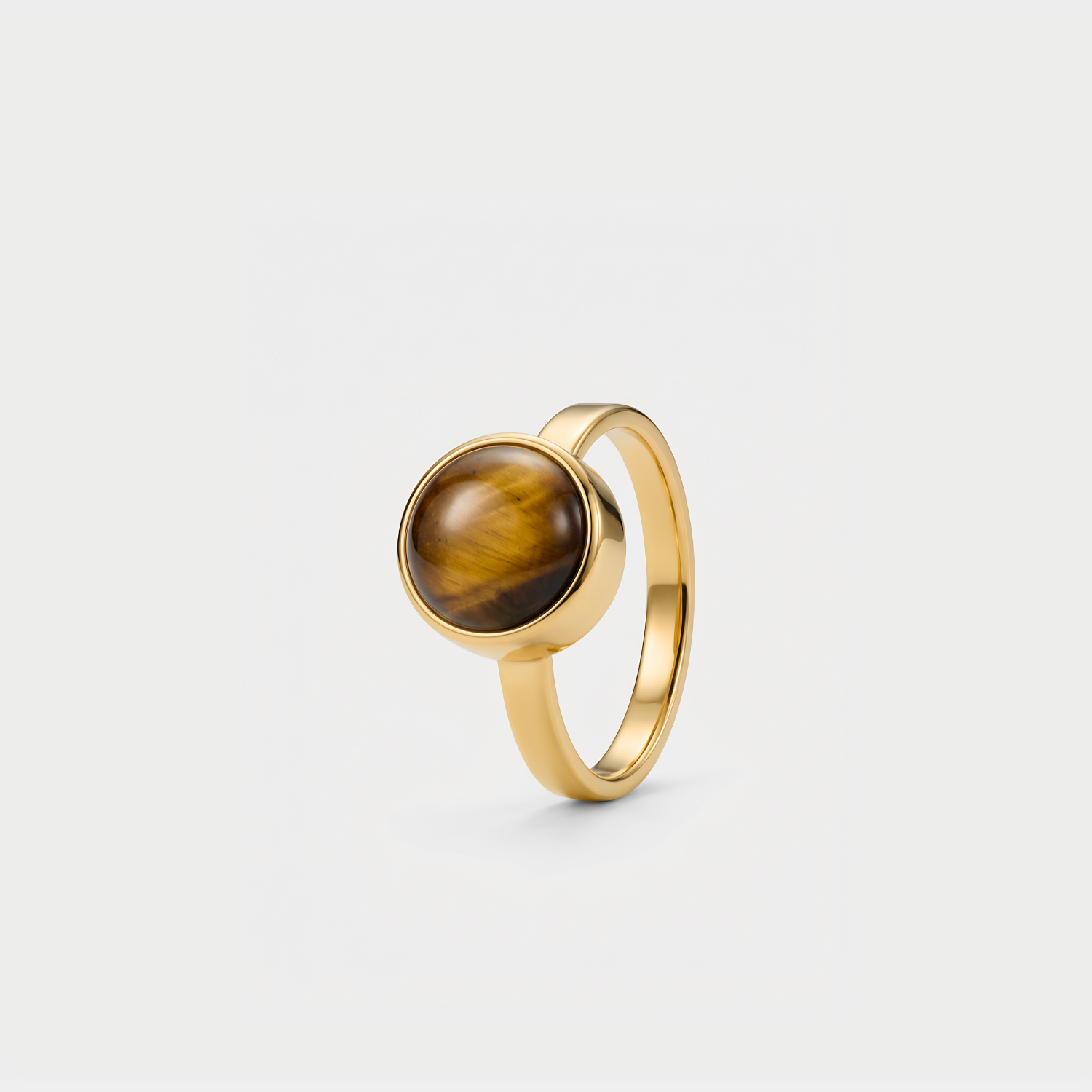 Tijgeroog Ring verguld