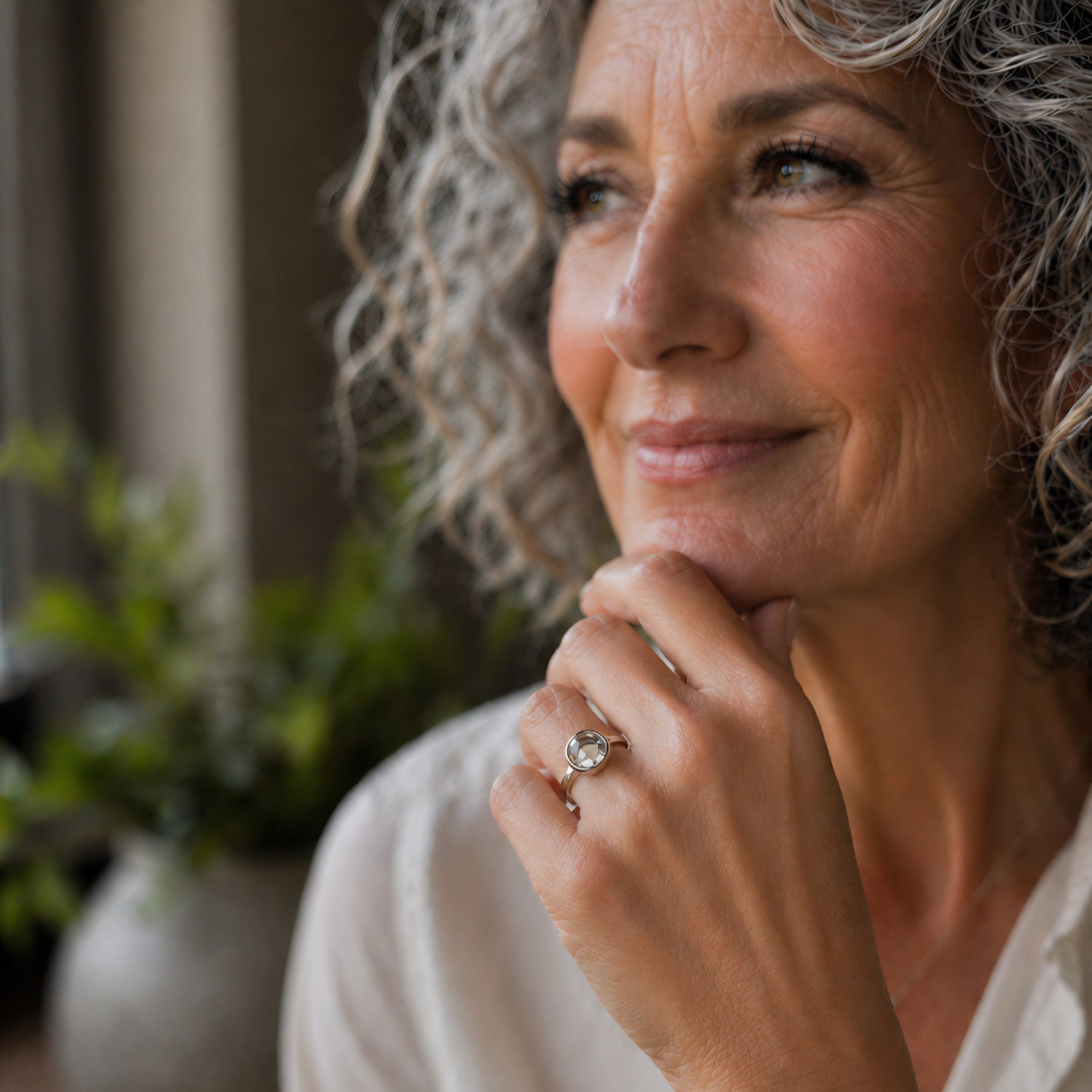 Kristal Facet Ring in edelstaal